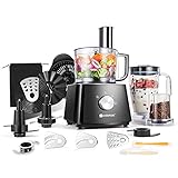 COSVALVE Küchenmaschine Multifunktional, 9-in-1 Food Processor mit Unterschiedliche Geschwindigkeiten, inkl. Schaber & Reinigungsbürste, Schw