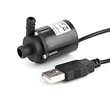 Zunate Wasserpumpen,Mini Micro Brushless Tauchpumpe Motor Wasserkühlpumpe mit USB-Anschluss,DC4V-6V 150L / H, Brunnenpumpen Wasserkühlung Pumpe für Aquarium Brunnen Garten H