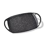 Multifunktionale Grillplatte,Antihaft-Pfannkuchenpfanne,Aluminium-Grillpfanne,Induktionskompatibel,Boden Verdicken,Gleichmäßige Wärmeleitung,Für Alle Herdarten Geeignet, Ideal Zum Grillen,gebratenes S