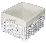 KMH®, Praktische Korb-Box JYTTE im Rattan-Look (Weiss) (#204039)