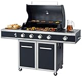 tepro Gasgrill Vancouver, 4 Edelstahl-Brenner je ca. 3,5 kW, Grillfläche: ca. 76 x 48