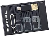 PEARL SIM Karten Adapter: SIM-Karten-Organizer mit microSD-Card-Reader für USB OTG (Micro SD SIM Card Adapter)