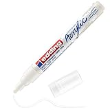 edding 5100 Acrylmarker medium - weiß - 1 Acrylstift wasserfest - mittlere Rundspitze 2-3 mm - Acryl Farben zum Malen auf Leinwand, Malpapier und Holz - Acrylstifte für S