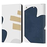 Head Case Designs Offizielle Zugelassen Ninola Pop Blue Gold Abstrakt 2 Leder Brieftaschen Handyhülle Hülle Huelle kompatibel mit Apple iPad Air (2013)
