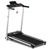 FITFIU Fitness MC-160 - Ultrakompaktes faltbares Laufband, maximale Geschwindigkeit 10km/h mit Pulsmesser, Lauffläche 36x100cm, Leistung 1200w, 12 Trainingsprog