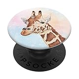 Niedliches Tiergeschenk, Afrika Safari lustiger Zoo-Wächter Giraffe PopSockets mit austauschbarem PopGrip
