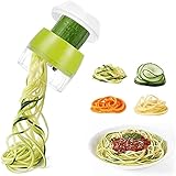 Hand-Spiralschneider Gemüseschneider, 4-in-1, robuster Gemüse-Spiralschneider, Pasta-Spaghetti-Maker für kohlenhydratarme / Paleo- / glutenfreie M