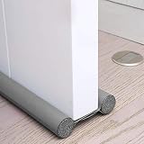 Zugluftstopper für Türen Türbodendichtung Luftzugstopper Doppelseitige Türisolierung für Schalldicht und warm Stoppen Sie Gerüche und Insekten mit 2 Seiten Schutz (1PC, Grau)