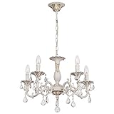 Kronleuchter Deckenleuchte Kristall klar elfenbeinfarbig und goldfarbig Klassisch Ø52cm 5 5-flammig exkl. E14 5x60W 230V