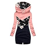 HHOP Tunika Damen Kurzarm Kleidung aus holzfasern Bluse Damen elegant sexy Oversize Pullover Baumwolle Pulli Hoody Damen Pullover Damen v Ausschnitt winterkleid Damen Langarm 3D Tshirt D