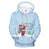 Weihnachten Kapuzenpullover Paar 3D Druck Lustig Weihnachtsmann Hoodies Weihnachten Bunt mit Tasche Herren Hoodie Pullover Kreativität Drucken Ugly Christmas Kapuzenpulli Drawstring Sw