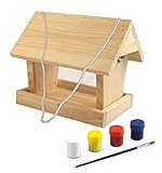 Windhager Vogelfuttersilo-Bausatz WOODPECKER, Vogelhaus Futterstation, inklusive Farbset zum Bemalen, aus Pappel-, Fichten- und Buchenmassivholz, 06945