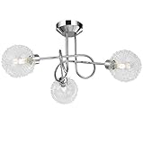 monzana LED Deckenleuchte Chrome 3 Flammig Rund inkl. Leuchtmittel Deckenlampe Spots Strahler Wohnzimmerlamp