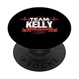 KELLY TEAM Family Reunions DNA Herzschlag T-Shirt PopSockets PopGrip: Ausziehbarer Sockel und Griff für Handys/Tablets mit Tauschbarem Top