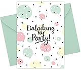 FRUITPRINTS CherryCards - 8er Set Einladungskarten & Umschläge - Konfetti - Einladung Teenager Kindergeburstag - Format A6 (8er Set)