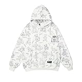 JiaFang Fashion Full Bear Printed Cotton Fleece Mens Hip Hop Hoodies Pullover Casual Kpop Frauen Harajuku Mit Kapuze Sweatshirts-Weiß,M