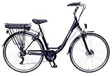 Amigo E-Active - Elektrofahrrad für Damen - E-Bike 28 Zoll - Damenfahrrad mit Shimano 7-Gang - 250W und 13Ah, 36V Li-ion-Akku - Schw