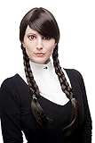 WIG ME UP - 3446-4 Perücke Damenperücke Cosplay Braun Dunkelbraun geflochtene Zöpfe Schulmädchen School Girl Japan Gothic L