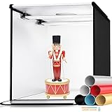 SKSYZN Photo Studio 40 x 40 cm / 16 Inch Light Tent Bi-Colour Dimmable One Piece Foldable with 2 Lighting Professional Photography Light Tent 6 Backgrounds for Professional Photography