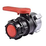 IBC Wassertank Adapter, Universal Auslaufhahn Absperrhahn Adapter, IBC Tank Hahn Klappenhahn Für IBC Container, Wassertank, Regentonne, Kanister (Rot,75mm)