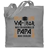 Shirtracer Vatertagsgeschenk Papa - Va-Thor wie ein normaler Papa nur cooler! - schwarz/braun - Unisize - Hellgrau - wikinger papa - WM101 - Stoffbeutel aus Baumwolle Jutebeutel lange Henk