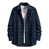 Chejarity Herren Flanellhemd Kariert mit Brusttaschen Regular Fit Langarm Herrenhemd Ton-in-Ton Karo-Muster Shirt Langärmlig Freizeithemd für Männer Arb