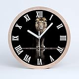 Tulup Holzuhr Uhr Holz ⌀ 30cm Dekoration Wanduhr Modern Runde Stille Uhren Weiße Uhrzeiger - Portrait eines Löw