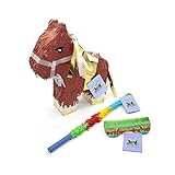 Nislai® Pferd Pinata Set | Ideal als Pinata Geburtstag | Pinata Hochzeit | JGA Party | Geschenkidee | Party Dekoration oder Pinataspiel | inkl. Schlagstock und Augenmaske | u. 43x33x10