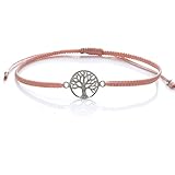 Armband Lebensbaum Silber 925 Tree of Life Baum des Lebens Yoga Fairtrade (Lachs)