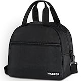 MAXTOP 10L Isoliertasche Lunch-tasche Lunchtasche Kühltasche Klein Für Frauen Lunchbag picknicktasche Sehr Geeignet Für Büro Schule Picknick（Schwarz,L)