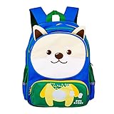 Tokeya Kinder Rucksack Kinderrucksack Schule Schultasche Kleinkind Schulrucksack Cartoon Tagesrucksack Tier Taschen Wasserdichte Büchertasche, Teenager Jungen Wandern Schulranzen, Hund B