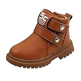 Leder Schneestiefel Jungen Stiefeletten Kinderschuhe Mädchen Snow Boots Thermostiefel Warme Gefüttert Winterschuhe Winter Ankle Boots Rutschfest Kinder Schuhe Baumwollschuhe O