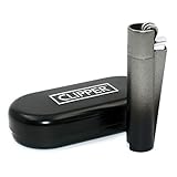 Clipper Metall-Feuerzeug, schwarz mit Farb