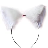 Jiamins Mode Mädchen Nette Katze Fox Ohr Lange Fell Haar Stirnband Haarschmuck Anime Cosplay Weihnachten Party (Weiß)