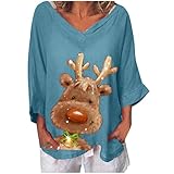 Weihnachten Tshirt Damen sexy Sommer Coole t-Shirts Damen Bluse Damen Baumwolle Oversize Pullover Damen Baumwolle Long Hoodie top Sommer Strickkleid Damen Winter damenblusen F