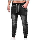 BIBOKAOKE Jeans Herren Plus Size Lose Jeanshosen Taille Elastische Herrenjeans Lässige Denimhosen Sporthose Lange Jeanshose Stretch-Denim Männer Jeans-Hose Denim Pants Stretchdenim H