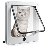 Sailnovo Katzenklappe Hundeklappe 4 Wege Facile-Verschluss für Katzen und kleine Hunde, Installieren Leicht mit Teleskoprahmen, Cat Flap Klappe Hundetür Katzentür Haustierklappe 19 * 22 * 5,5