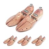 Schlesinger – 4 Paar Premium Schuhspanner aus edlem Zedernholz für Herrenschuhe. Modell Kaiser. Größe 41/42. Silb