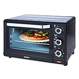 Korona 57156 Multifunktions-Toastofen | Schwarz | Edelstahl | 24 Liter | Kleiner Pizzaofen | Kompakt Backofen | Mini Grillofen | Grillrost | Back Rost | Backblech | Pizzastein | 1500 W