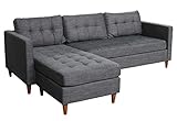 KMH®, Ecksofa Oslo, Strukturstoff grau, Breite 219 cm, Seiten vertauschbar (#204635)