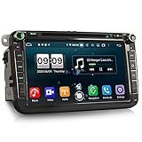 Erisin Android 10 Autoradio Mit GPS für VW Radio 8 Zoll Navigation DAB+ CarPlay Touchscreen DAB+ WiFi 4G FM Radio Bluetooth A2DP RDS für Passat Golf 5/6 Touran Skoda Seat Tiguan Jetta T5 4GB+ 64GB