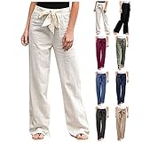 POTOU Jeans Hosen FüR Damen Freizeithose Damen Lang HosenträGer Frauen Kurze Stoffhose Damen 7 8 Hosen Damen Sommer Kurze Hosen Damen High W