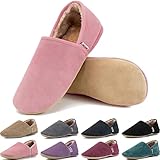 JACKSHIBO Hausschuhe Damen Plüsch Pantoffeln Warm Winter rutschfeste Hausschuhe Weich Bequeme Slippers Unisex Paare Slippers,01 Rosa,36/37
