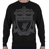 Liverpool FC - Herren Sweatshirt mit Vereinswappen - Offizielles Merchandise - Geschenk für Fußballfans - Schwarz - XL