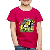 Spreadshirt Yakari Indianer Reitet Aus Auf Pferd Kleiner Donner Kinder Premium T-Shirt, 110-116, Dunkles Pink