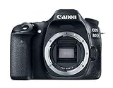 Canon EOS 80D Digital SLR 24,2 MP Kameragehäuse, nur mit APS-C Sensor, 7 fps, Dual Pixel CMOS AF, Schw