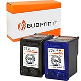 Bubprint Kompatibel Druckerpatronen als Ersatz für HP 21 22 XL für DeskJet F370 F375 F380 F2180 F2280 F2200 F4180 OfficeJet 4315 J3680 PSC 1400 1410 1415 Multipack 2er-Pack