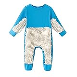 N/AA Amuse-MIUMIU Baby Langarm Mop Strampler Outfit Lustiger Baby Kleidung Wischmop Strampler Reinigungsmop Overall Mädchen Jungen Jumpsuit Babykleidung zum Krabbeln 0-24 M