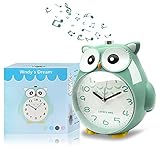 Wndy's Dream Wecker Kinder ohne Ticken Kinderuhr mit nachtlicht, Schlafzimmer Snooze Funktion, Wecker analog