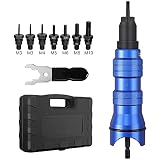 AUTOUTLET Nietmutternaufsatz, Profi Nietmuttern Adapter Kit für Elektrische Bohrmaschine, mit M3, M3, M4, M5, M6, M8, M10, 6 Art Dorne, Nietgerät Nietaufsatz Nietmuttern Aufsatz für B